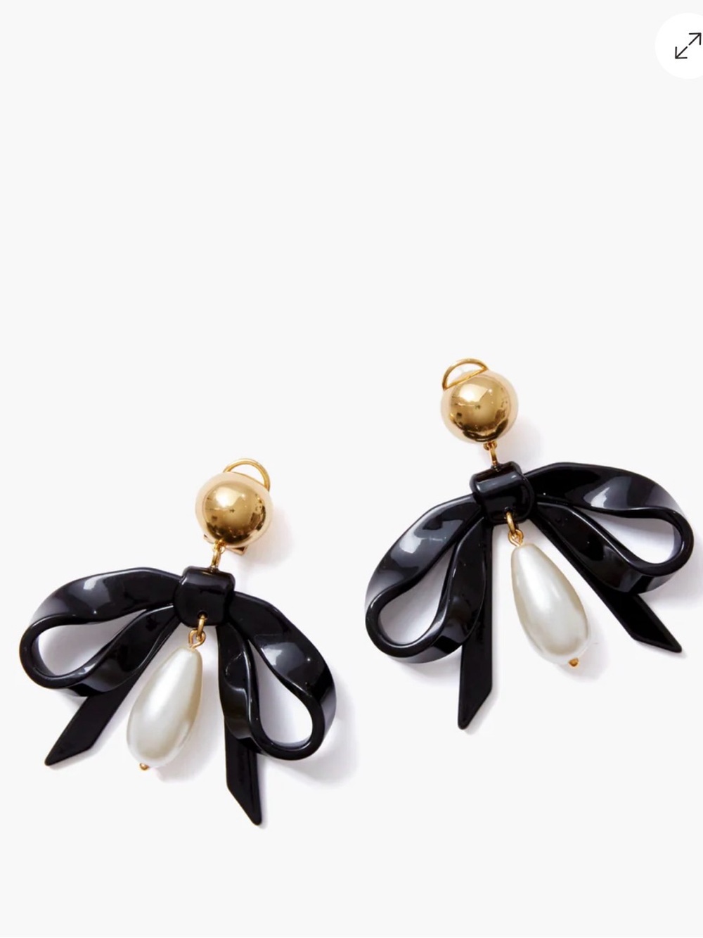 Lele Sadoughi Jet Bow Drop Earrings